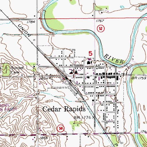 Topographic Map of Saint Anthony Catholic Church, NE