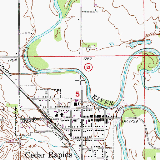 Topographic Map of Mels Landing Park Campground, NE