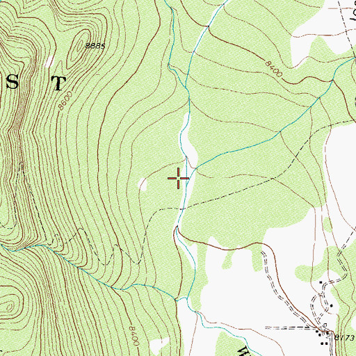 Topographic Map of Hossick Creek, CO