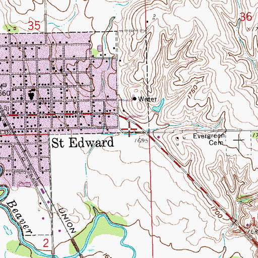 Topographic Map of Saint Edward Family Dentistry, NE