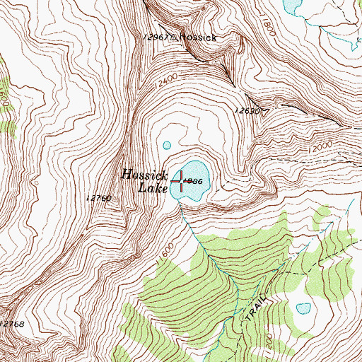 Topographic Map of Hossick Lake, CO