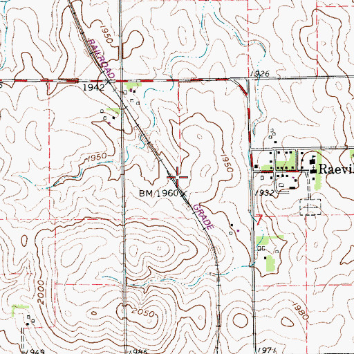 Topographic Map of Raeville (historical), NE