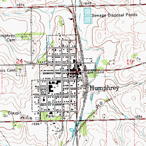Topographic Map of Humphrey Medical Clinic, NE