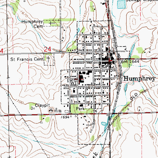 Topographic Map of Saint Francis Central High School, NE