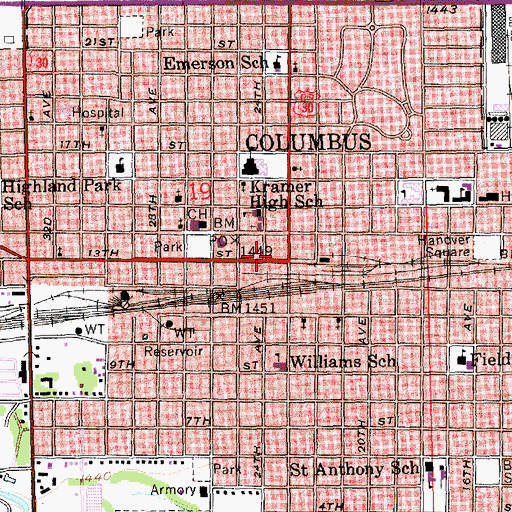 Topographic Map of Pioneer Plaza, NE