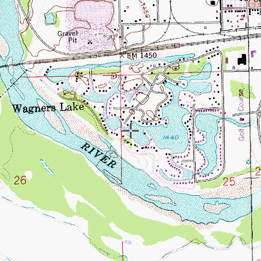 Topographic Map of Wagners Lake, NE