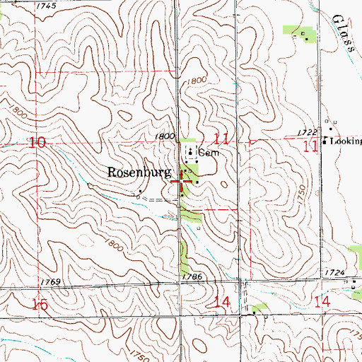 Topographic Map of Rosenburg Post Office (historical), NE