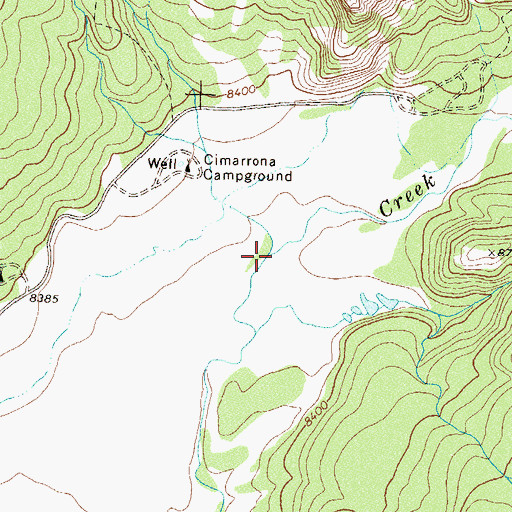 Topographic Map of Cimarrona Creek, CO