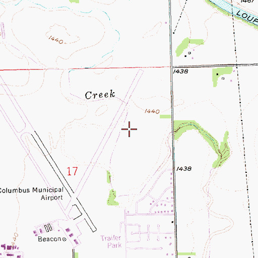 Topographic Map of Columbus Races Thoroughbred Track, NE