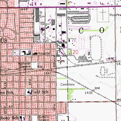 Topographic Map of Catholic Cemetery, NE