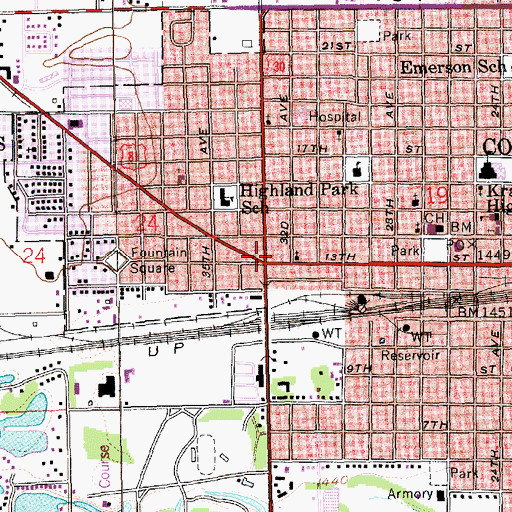 Topographic Map of Husker Co-op Elevator, NE