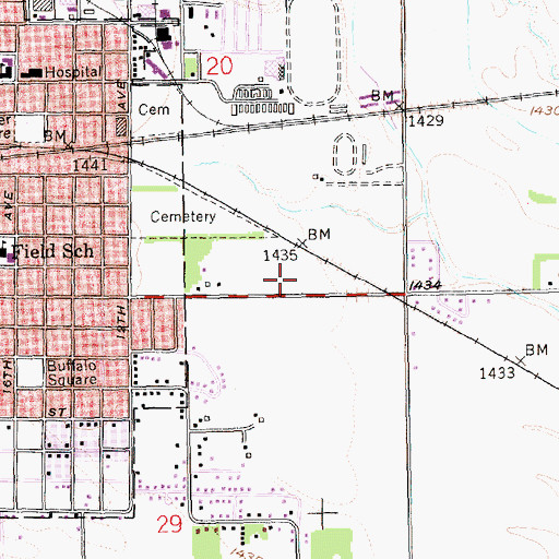 Topographic Map of Centennial Park Baseball Complex, NE