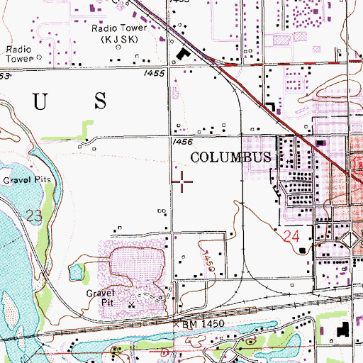 Topographic Map of Bradshaw Park Softball Complex, NE