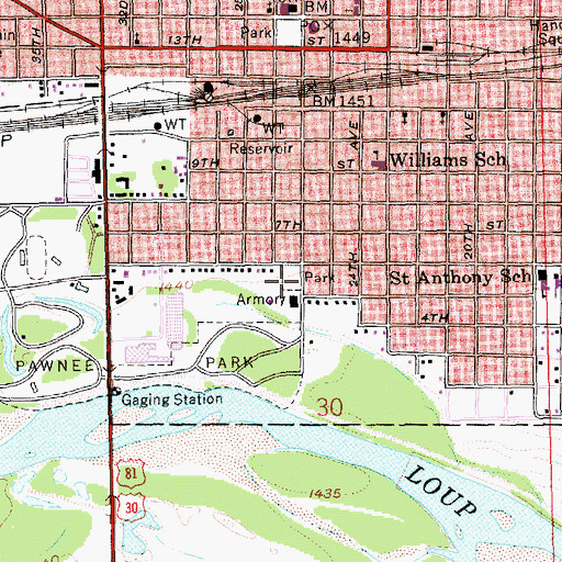 Topographic Map of Berne Square Park, NE