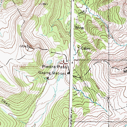 Topographic Map of Piedra Pass, CO