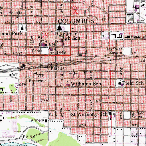 Topographic Map of Iglesia Emanuel Church, NE