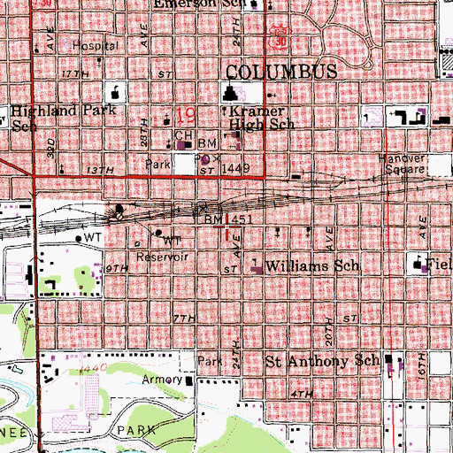 Topographic Map of New Hope Christian Life and Worship Center, NE