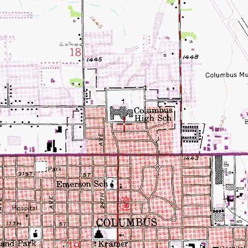 Topographic Map of Trinity Lutheran Church, NE