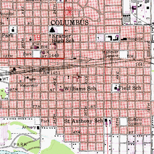 Topographic Map of Saint Lukes United Church of Christ, NE