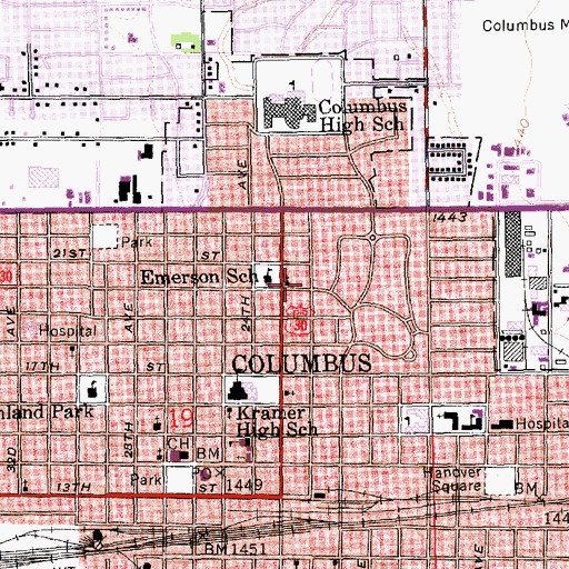 Topographic Map of Grace Episcopal Church, NE