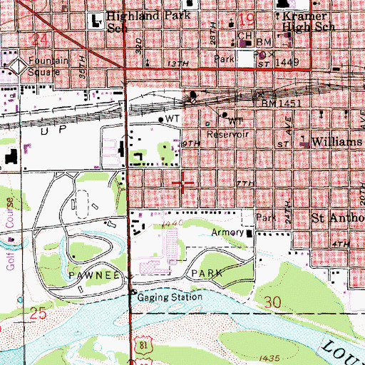 Topographic Map of Sunrise Elementary School, NE