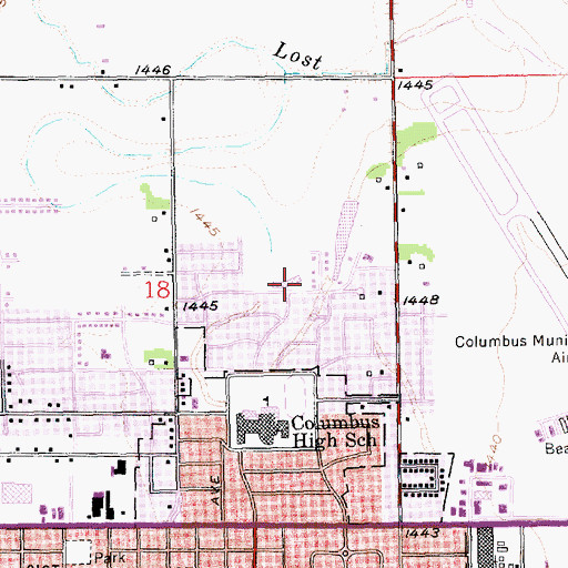Topographic Map of North Park Elementary School, NE