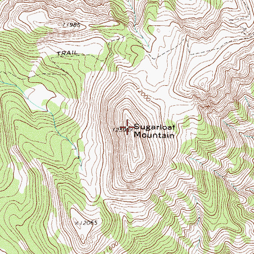 Topographic Map of Sugarloaf Mountain, CO