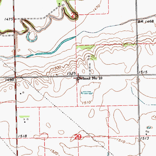 Topographic Map of Shell Creek Elementary School, NE