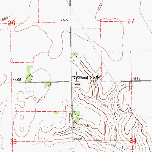 Topographic Map of Clearview Elementary School, NE