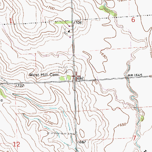 Topographic Map of West Hill Community Historical Marker, NE