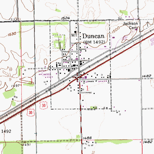 Topographic Map of Duncan, NE