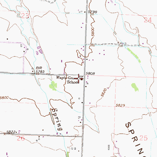 Topographic Map of Maple Grove School, CO