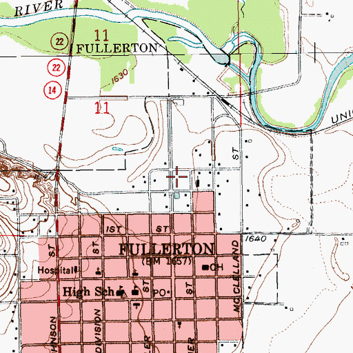 Topographic Map of Fullerton Park, NE
