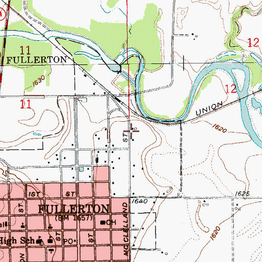 Topographic Map of Tri Valley Cooperative Elevator, NE