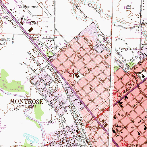 Topographic Map of North Side School, CO
