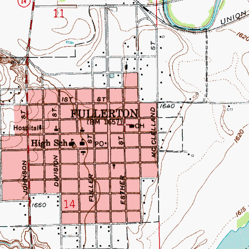 Topographic Map of Nance County Sheriff's Office, NE