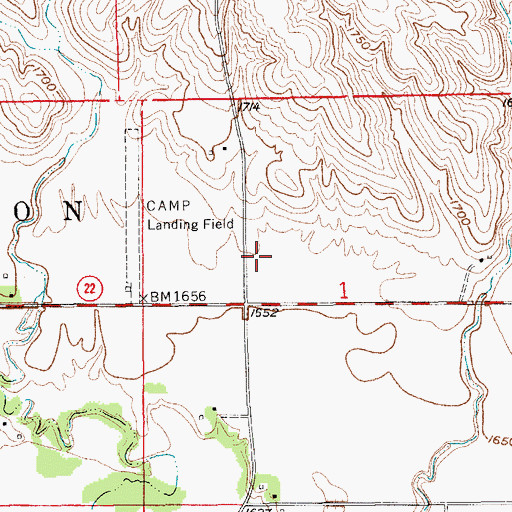 Topographic Map of Pawnee Hills Golf Club, NE