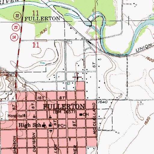 Topographic Map of Saints Peter and Paul Catholic Church, NE