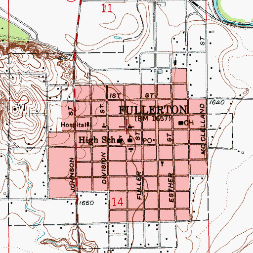 Topographic Map of United Methodist Church, NE