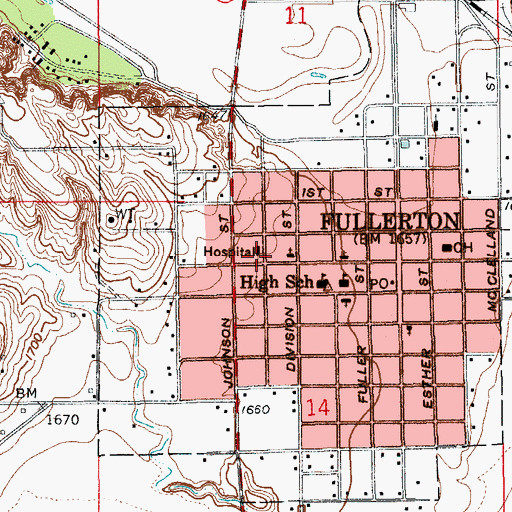 Topographic Map of Victory Baptist Church, NE