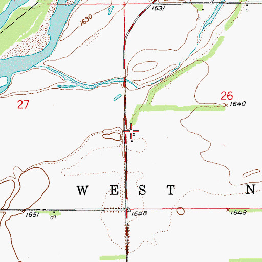 Topographic Map of Mormon Pioneer Campsite Historical Marker, NE