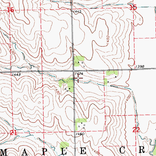 Topographic Map of Township of Maple Creek, NE
