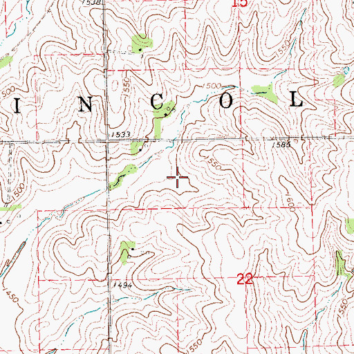 Topographic Map of Township of Lincoln, NE