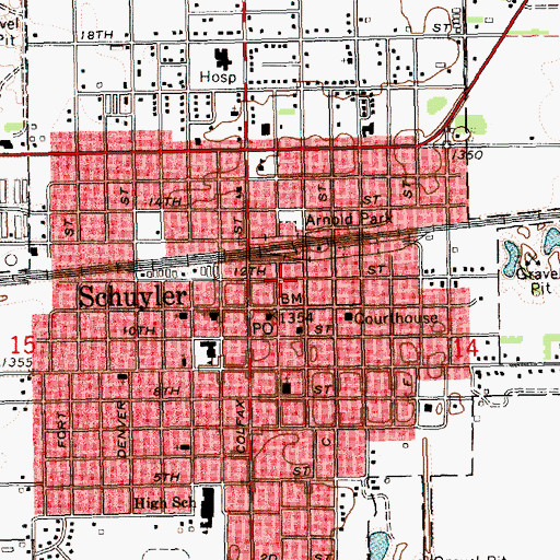 Topographic Map of Family Dentistry of Schuyler, NE