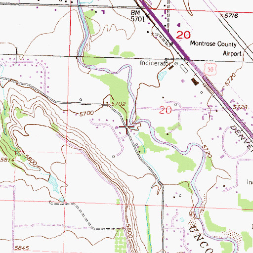 Topographic Map of Happy Canyon Creek, CO