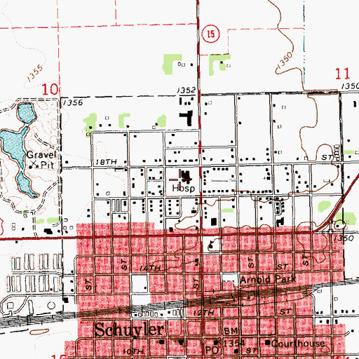 Topographic Map of Alegent Health Clinic - Schuyler, NE