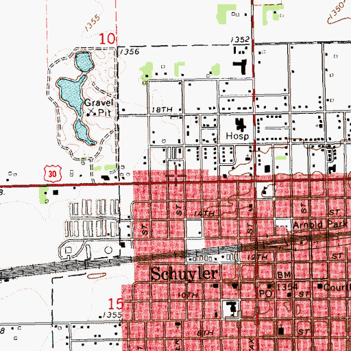 Topographic Map of Lonnies Trailer Court, NE