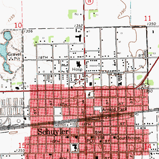 Topographic Map of Trinity Lutheran Church, NE