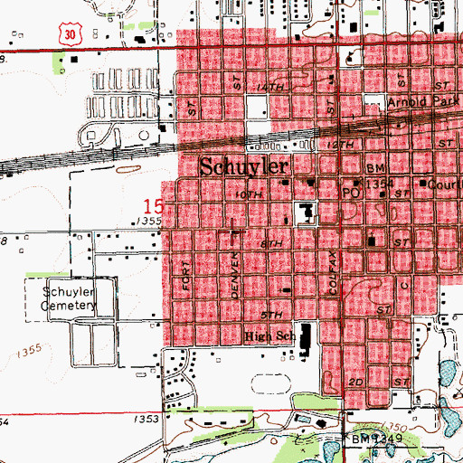 Topographic Map of Saint Johns Lutheran Church, NE