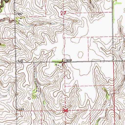 Topographic Map of Colfax County District Number 505 School, NE